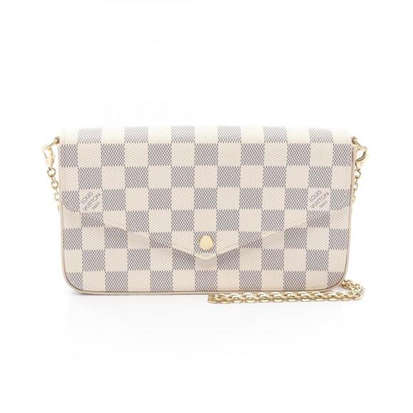 LOUIS VUITTON White Damier Coated Canvas Shoulder Bag - Picture 1 of 9